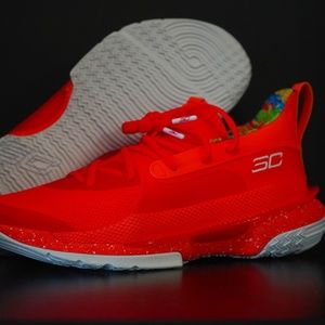 Under Armour UA Curry 7 Sour Patch Kids Peach Plasma Beta Men's Size 11 & 12.5